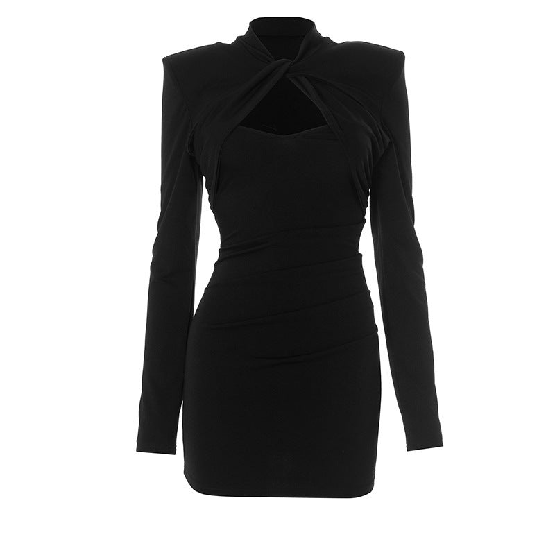 Ladies Elegant Wrap Dress with Long Sleeves and Refined Chic Cut and Style