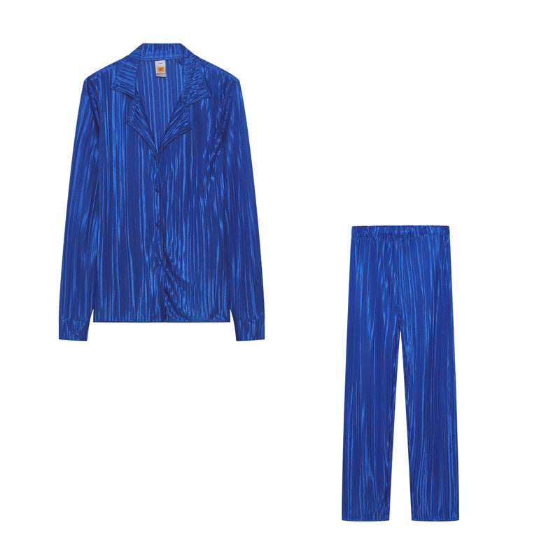 Lune London striped satin pajama set for women