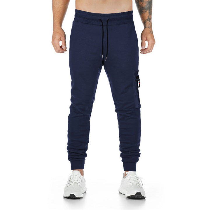 Sporty cargo pants for men with zippered side pockets and elastic waistband Lune London