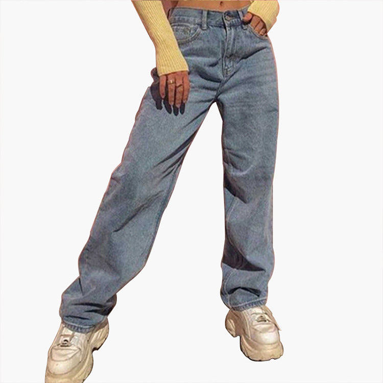 Women's wide High-Waist Jeans with a casual cut and fashionable accents Lune London