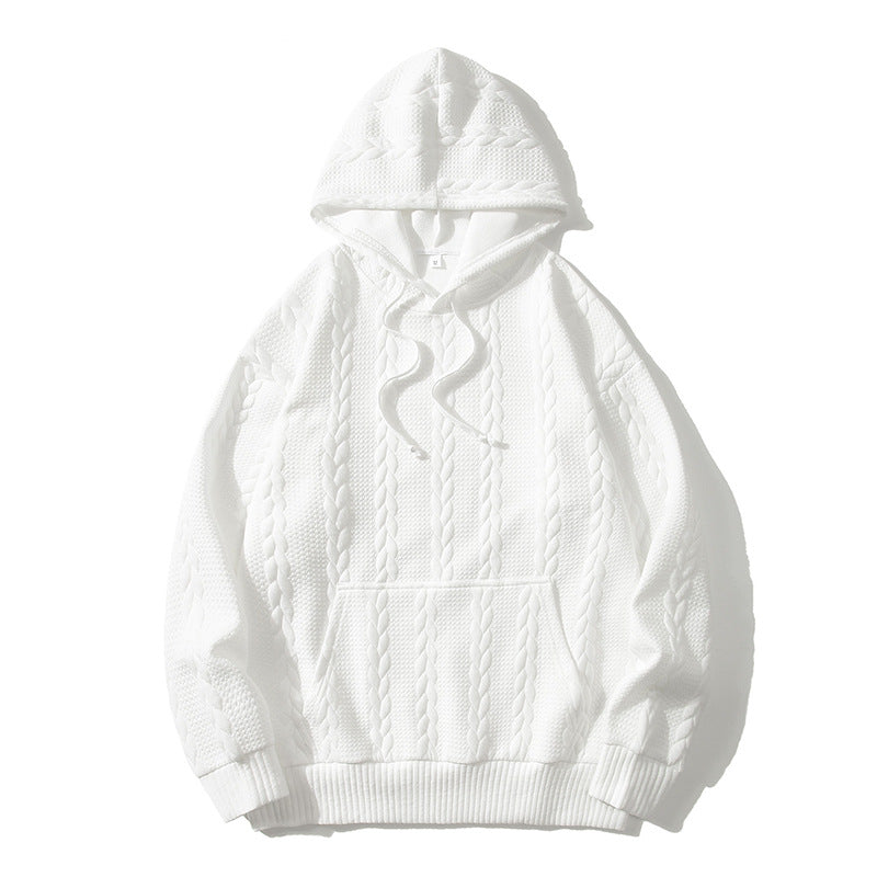 Men's hooded tracksuit tops with textured pattern Lune London