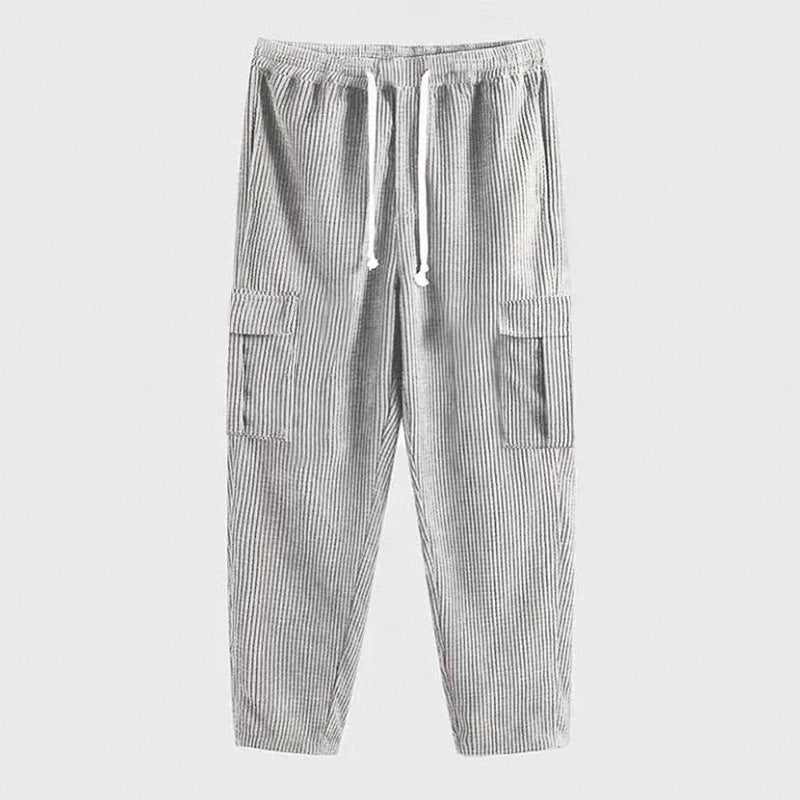 Men's comfortable cargo pants with adjustable waistband and side pockets Lune London