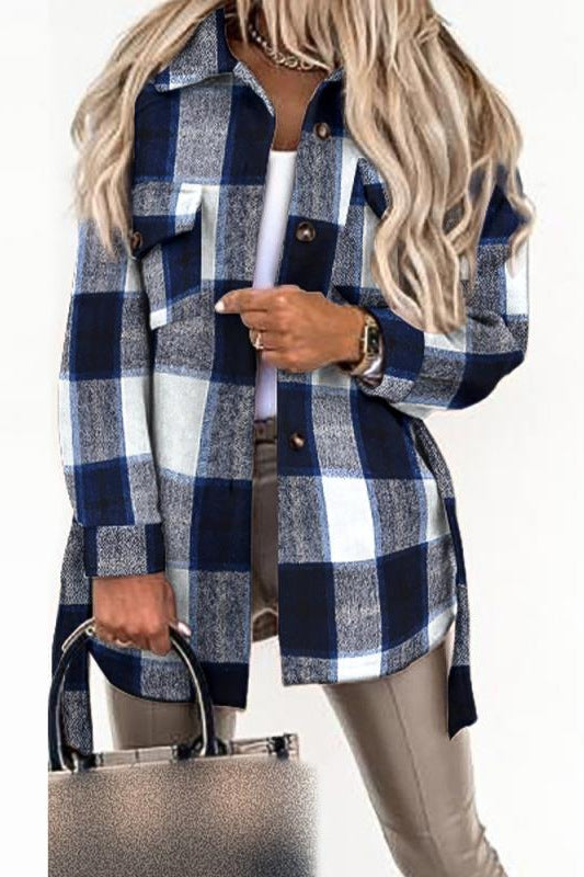 Casual plaid flannel jacket for women Lune London