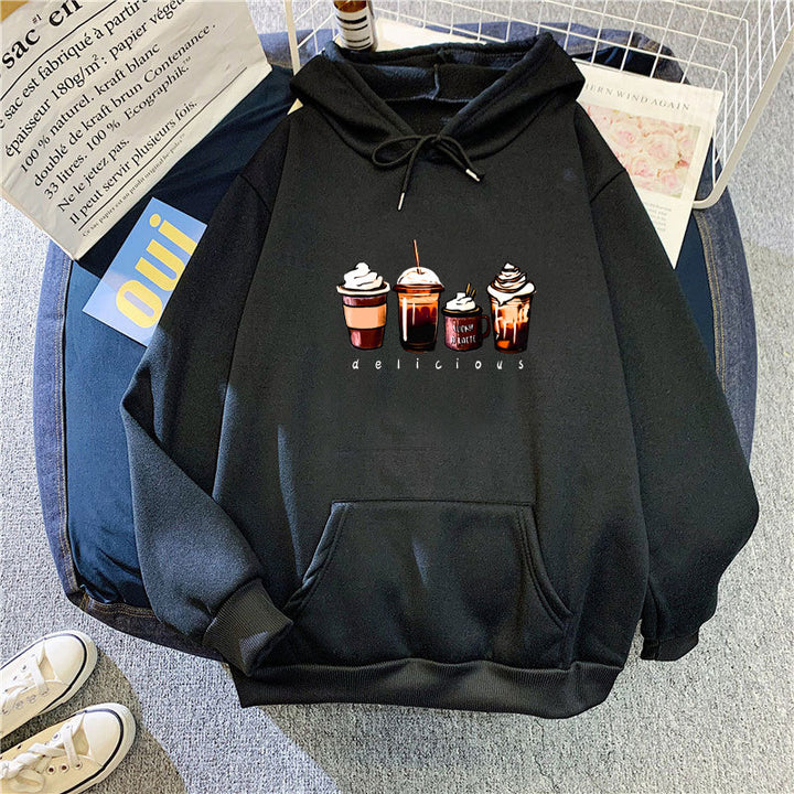 Women's hoodie with cute drink motif Chic & Stil