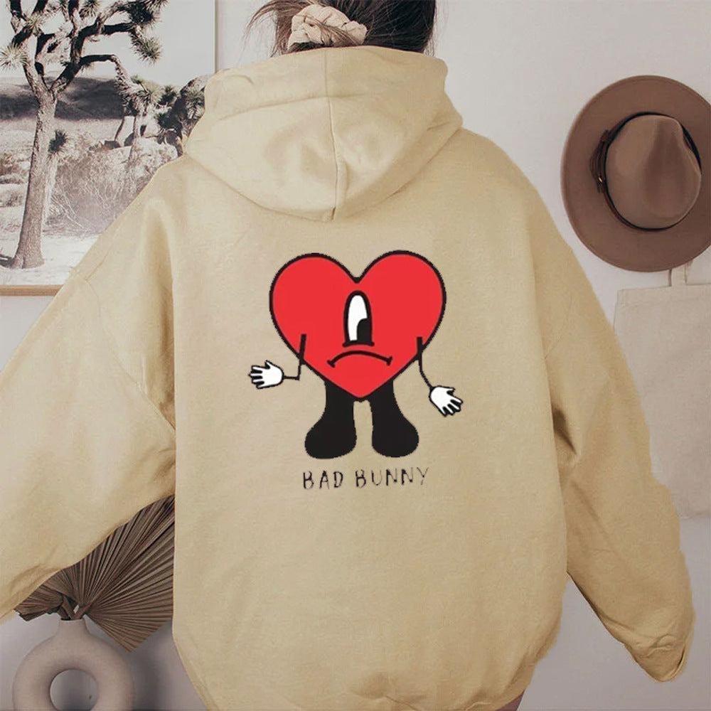 Hooded sweatshirt for women with creative heart pattern Lune London