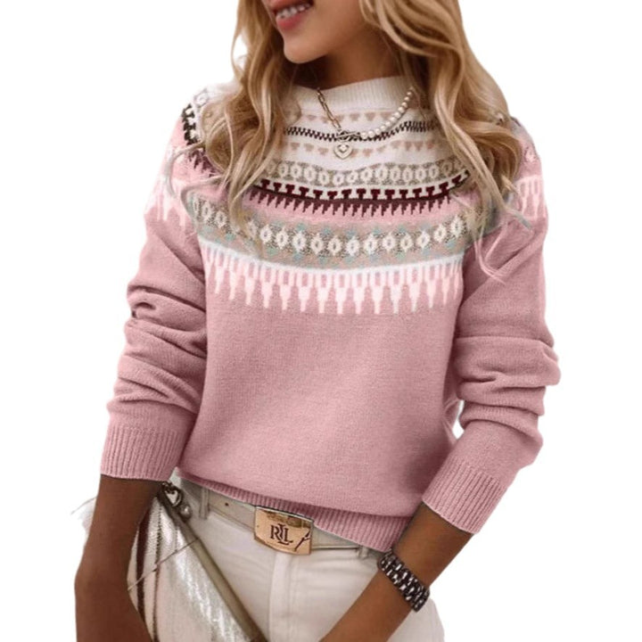 Knitted sweater for women with Nordic pattern Lune London