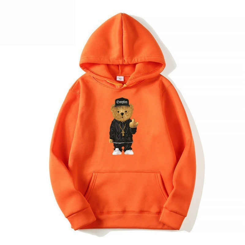 Women’s hoodie with artistic bear design and kangaroo pocket Chic & Stil