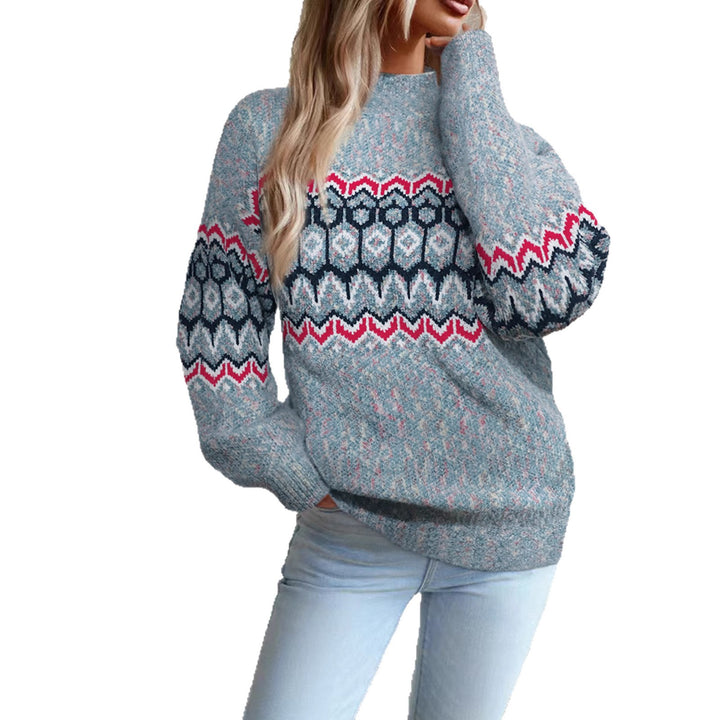 Knitted sweater for women with a modern geometric pattern and an oversized fit Lune London