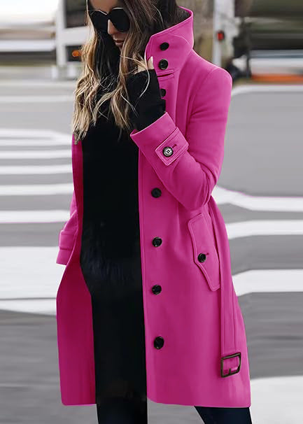 Elegant trench coat for women with high collar and practical pockets Lune London