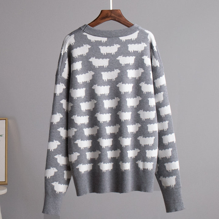 Pull en tricot pour femmes avec un design de mouton original Lune London