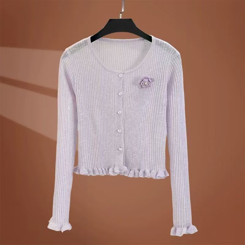 Knitted jacket for women with a delicate floral pattern Lune London