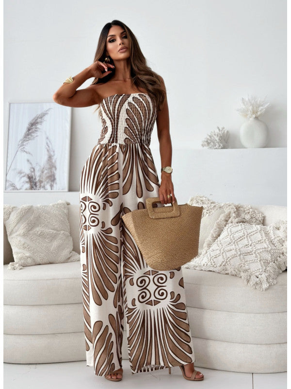 Women strapless wide-leg jumpsuit Lune London