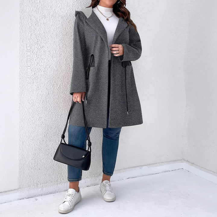 Ladies comfortable transition jacket with hood and drawstring Lune London