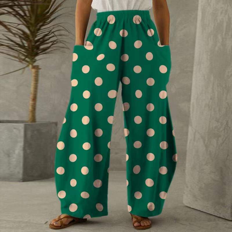 Pantalons fleuris amples pour femmes avec poches et taille élastique Chic & Stil
