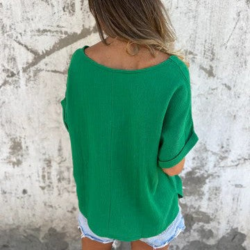 Women oversized casual t-shirt with rolled-up sleeves Lune London