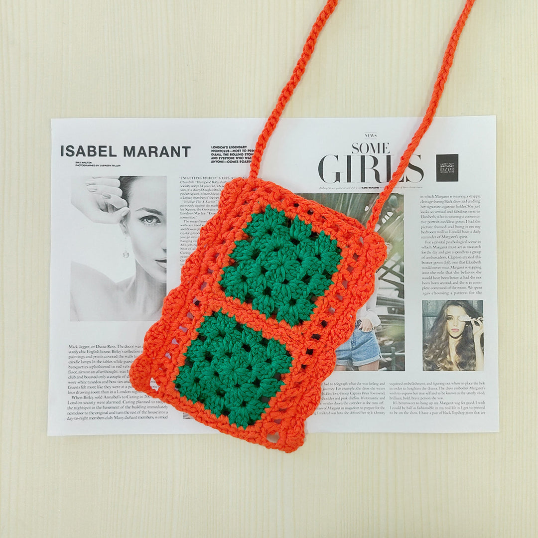 Ladies colorful crochet crossbody bag Lune London