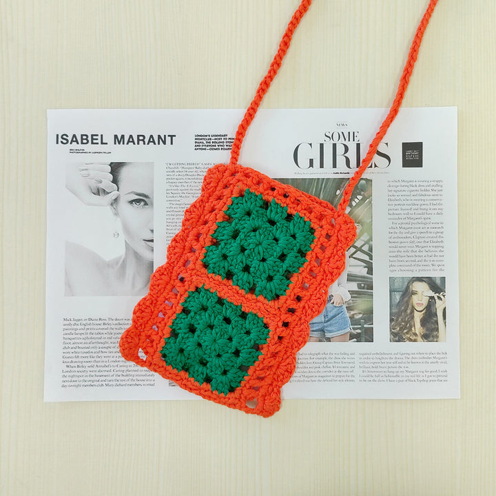 Ladies colorful crochet crossbody bag Lune London