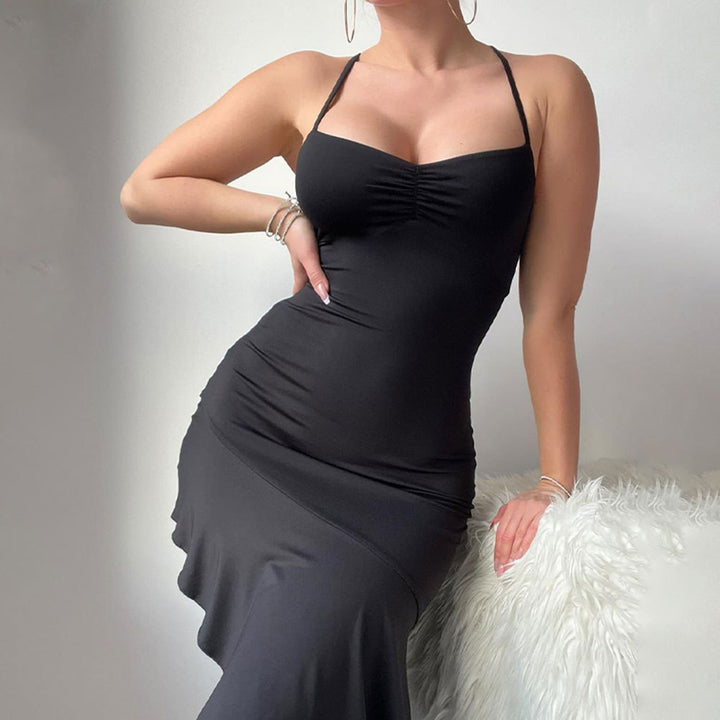 Attractive long sleeve long dress for women with strapless design and fluid hem Chic & Stil