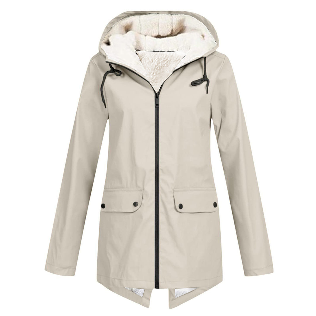 Ladies waterproof down jacket with soft lining and adjustable hood Lune London