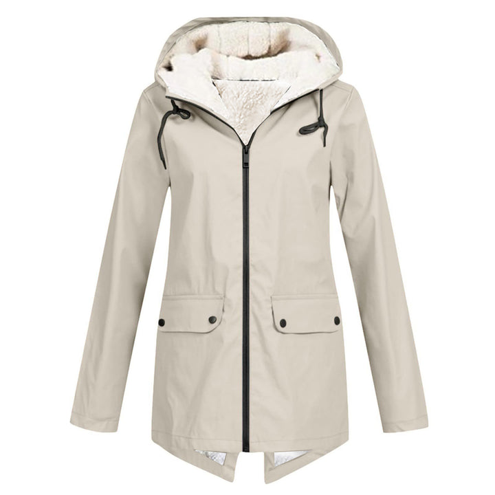 Ladies waterproof down jacket with soft lining and adjustable hood Lune London