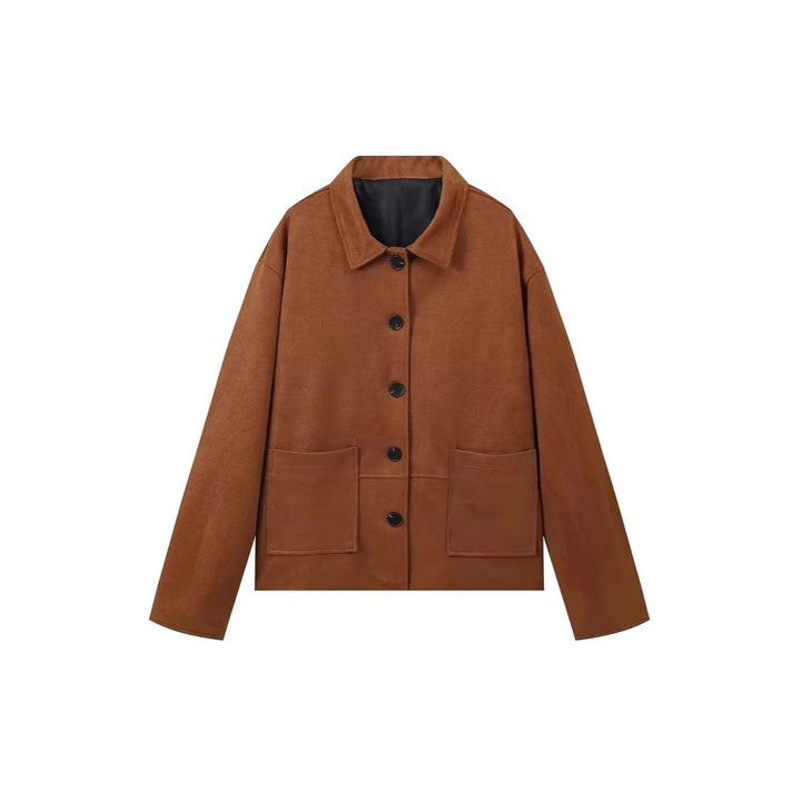 Classic suede jacket for women in a relaxed fit with button closure Lune London