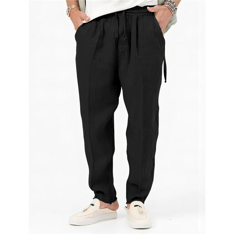 Light summer pants for men with elastic waist and side pockets Lune London