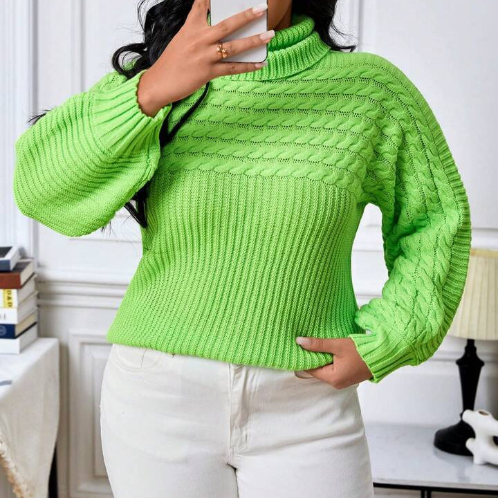 Chunky knit turtleneck sweater for women Lune London