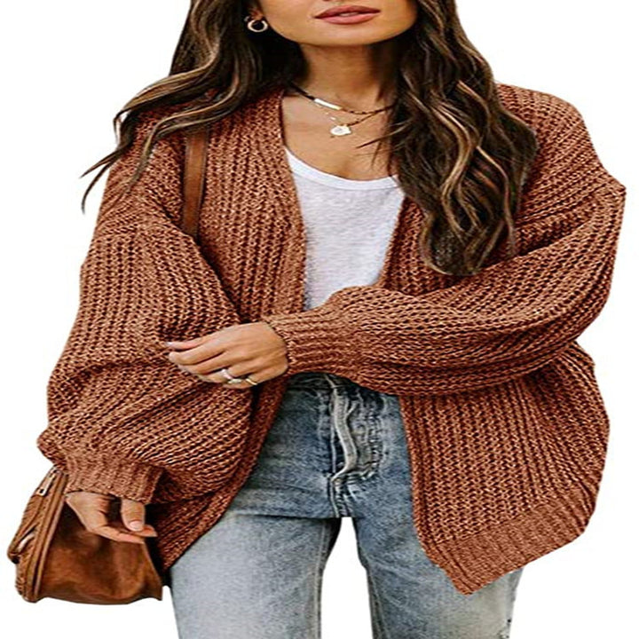 Oversized knit sweater for women with a loose fit and a deep back neckline Lune London
