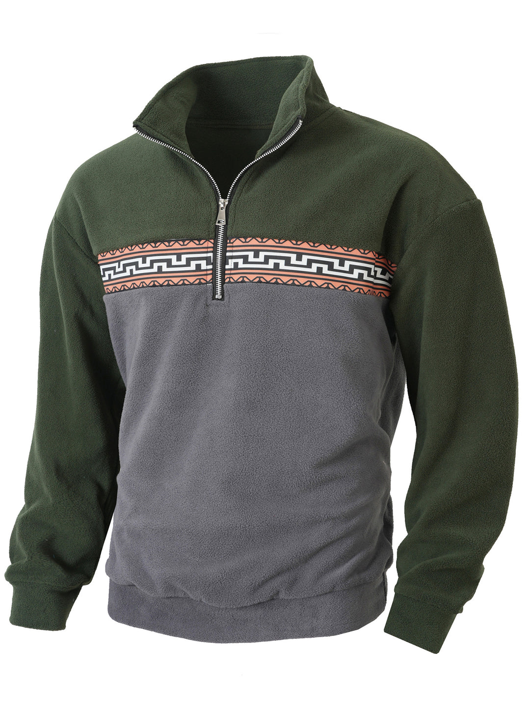 Fleece pullover for men with modern zipper and creative design Lune London