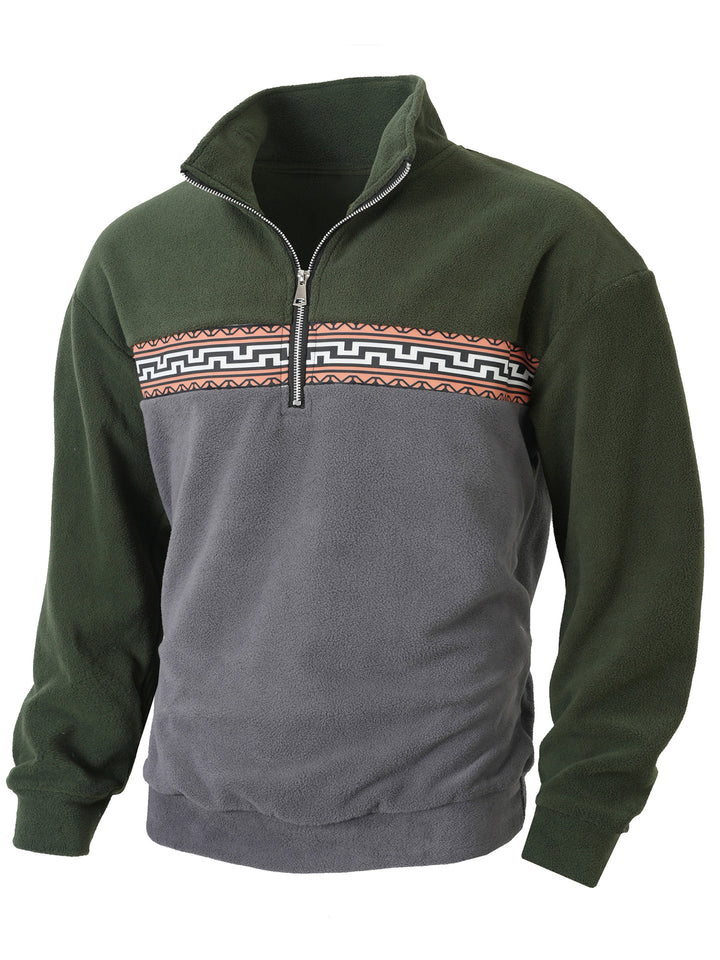 Fleece pullover for men with modern zipper and creative design Lune London