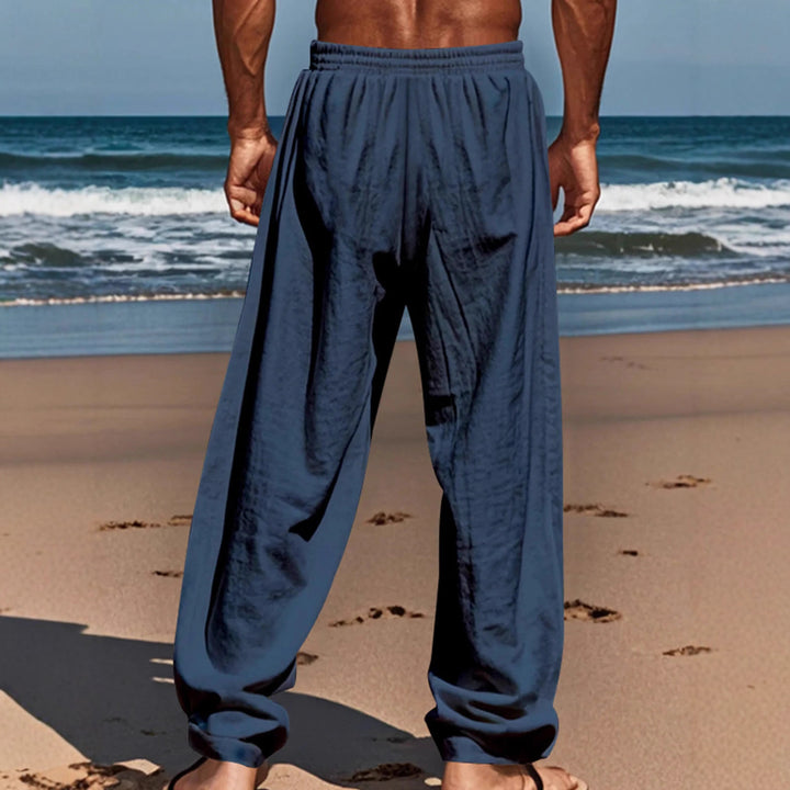 Casual linen pants for men with elastic waistband and side pockets Lune London
