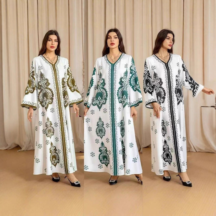 Kaftan dress for women with an artistic pattern and a relaxed fit Lune London