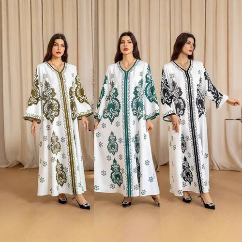 Kaftan dress for women with an artistic pattern and a relaxed fit Lune London