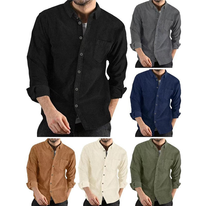 Casual corduroy shirt for men with chest pocket and trendy collar Lune London