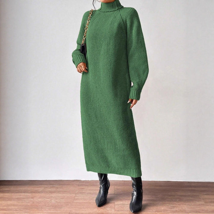 Robe tricotée de mode féminine avec col montant et coupe ample Chic & Stil