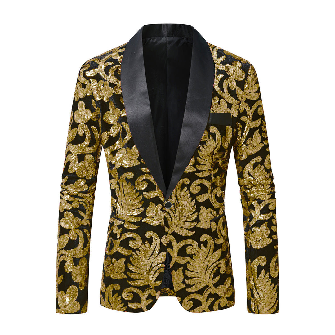 Sparkling sequined jacket for men with floral design Lune London