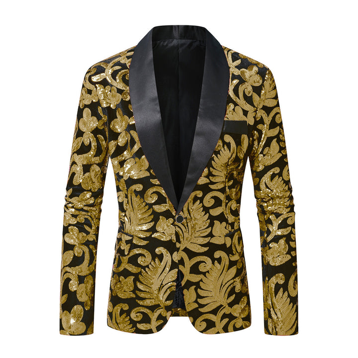 Sparkling sequined jacket for men with floral design Lune London
