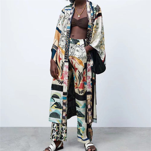 Ladies loose, printed Palazzo pants Lune London