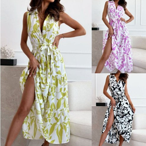 Lune London Floral Print Maxi Wrap Dress for Women