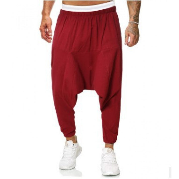 Comfortable harem pants for men with elastic waistband and side pockets Lune London