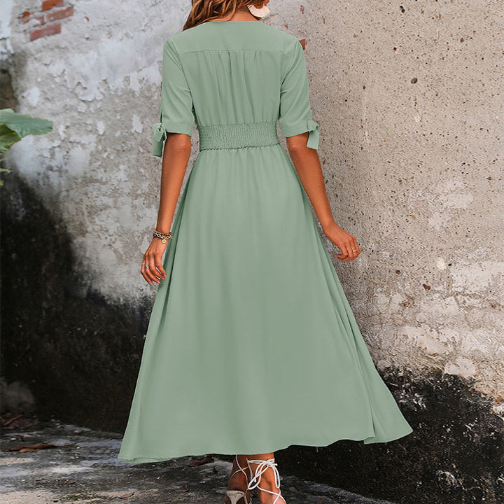 Maxi button dress for women with adjustable waist Lune London