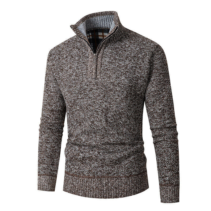 Pullover for men with high collar and practical zipper Lune London