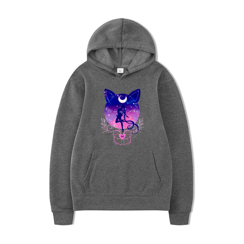Women's hoodie with artistic cat design and comfortable fit Lune London