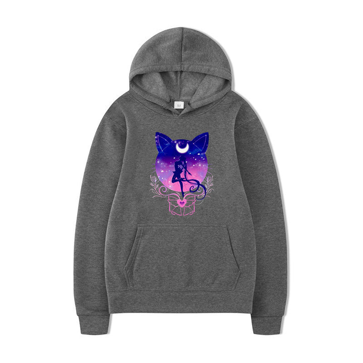 Women's hoodie with artistic cat design and comfortable fit Lune London