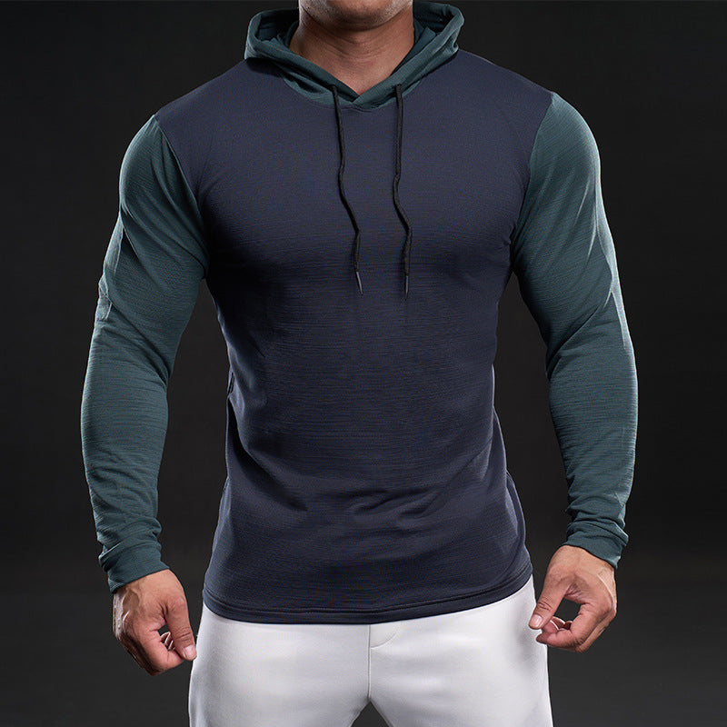 Men's functional long-sleeve breathable t-shirt with hood Lune London