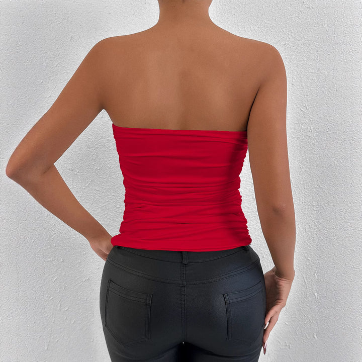 Women figure-enhancing bandeau top with sophisticated gathering elements Lune London