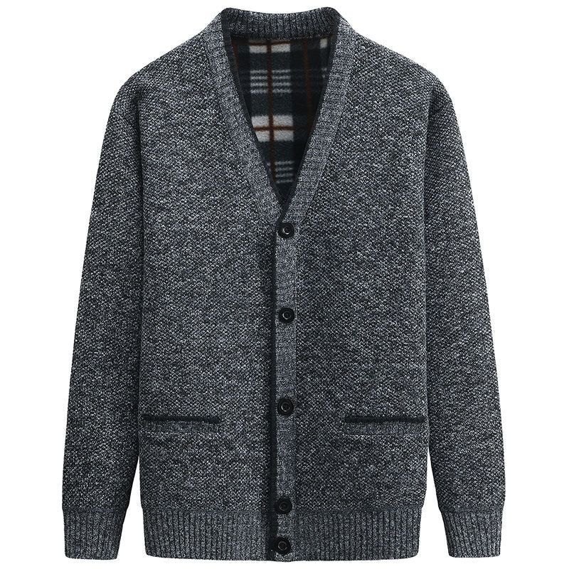 Men's elegant cardigan with V-neck and affectionate details Lune London