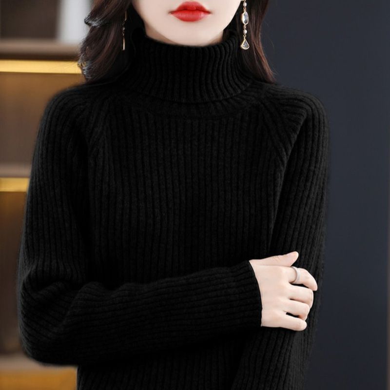 Sweater turtleneck cozy pour femme avec texture côtelée Chic & Stil