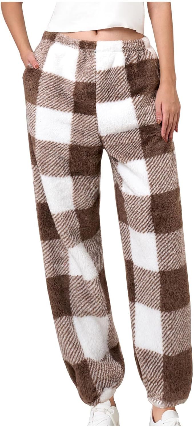Comfortable women's lounge pants with plaid pattern Lune London