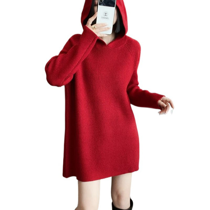 Robe hoodie pour femme en tricot doux Chic & Stil
